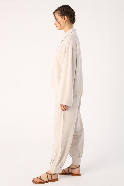 Stone Large Pocket Linen Shirt