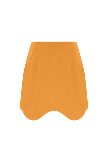 Asymmetric Mini Skirt Orange