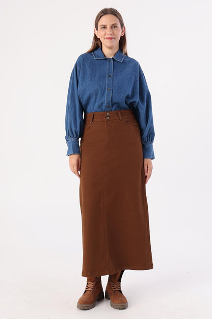 Brown Classic 5 Pocket Skirt