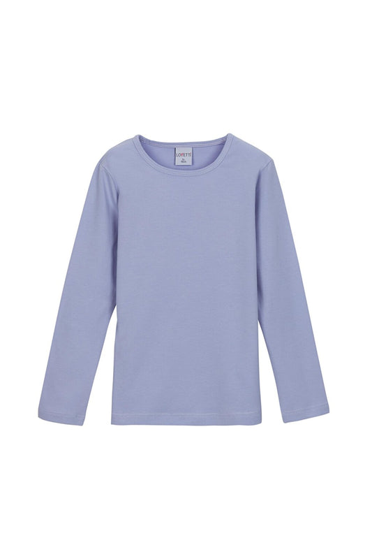 Light Lilac Girl's Plain Basic Lycra Long Sleeve T-Shirt