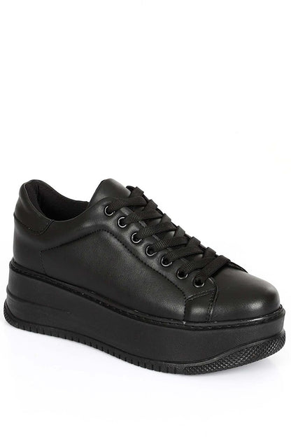 Round Toe Padded Sole Lace-up Women's Sneaker 35257