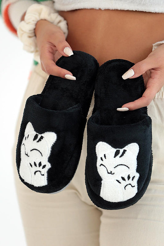 Laughing Cat Thermal Sole Front Closed Women Home Slippers 001-1967-21