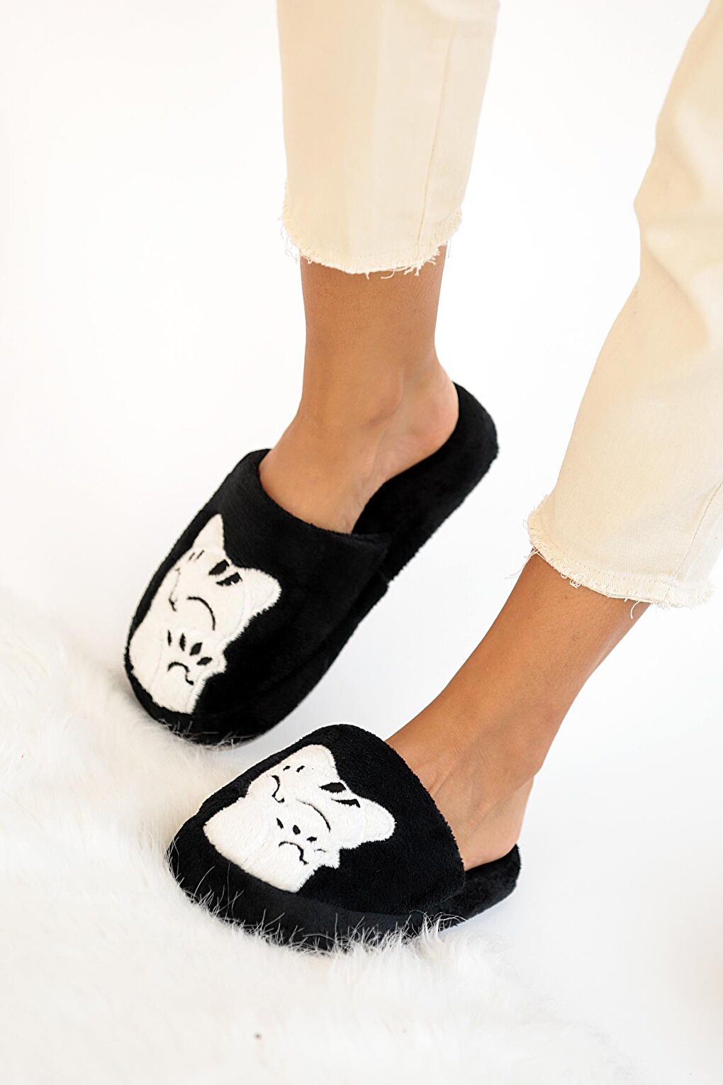 Laughing Cat Thermal Sole Front Closed Women Home Slippers 001-1967-21