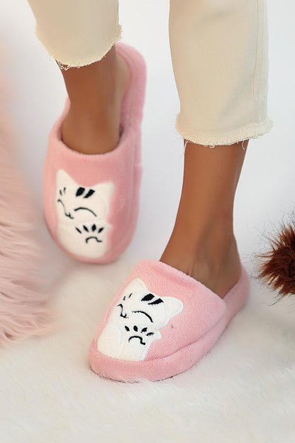 Smiling Cat Thermal Sole Closed Front Women's House Slippers 001-1967-21