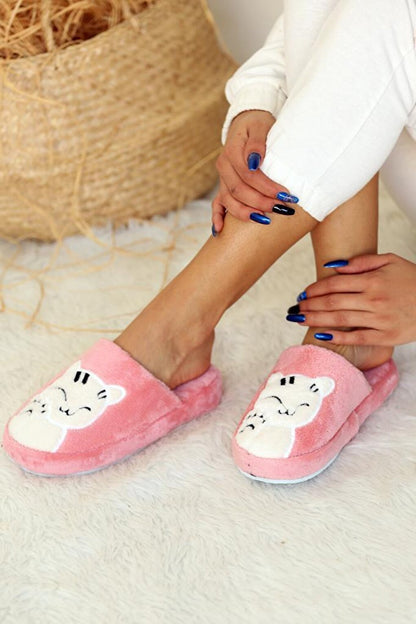 Smiling Cat Thermal Sole Closed Front Women's House Slippers 001-1967-21