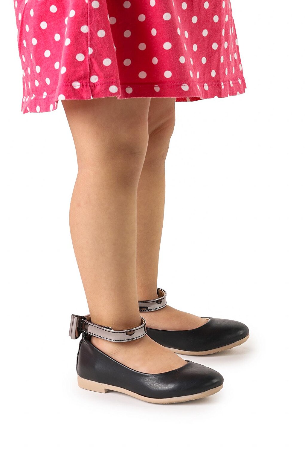 Velcro Girls' Bow Ballerina Shoes Ege 205 Leather Ankle Tie