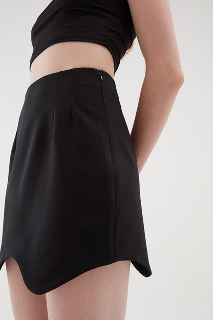 Asymmetrical Mini Skirt Black