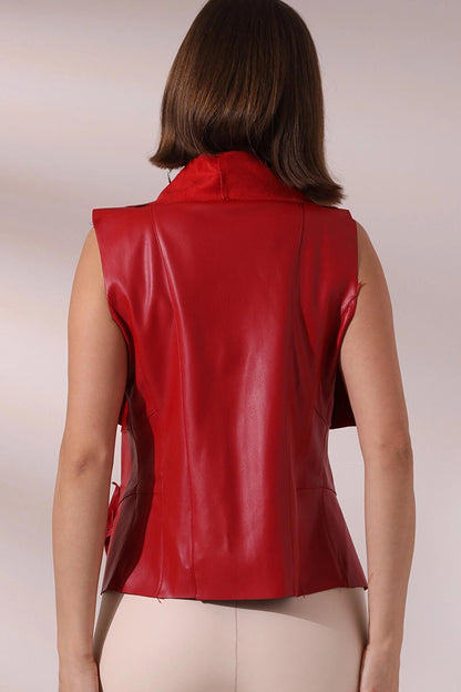 Waist Belt Faux Leather Vest