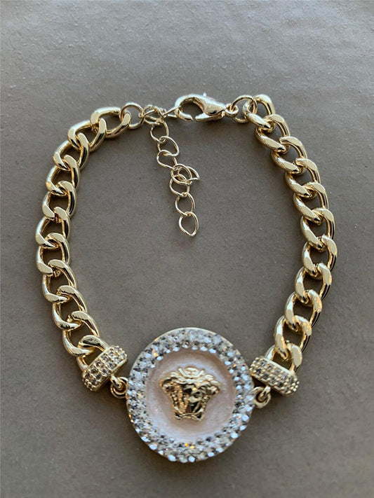 Crystal Framed Medallion Bracelet