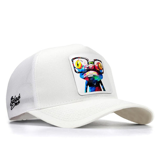 V1 Trucker Chameleon - 1 Unisex White Hat (Cap) with Code Logo