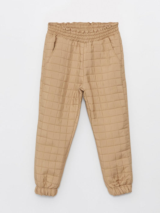 Girl's Quilted Elastic Pocket Jogger Pants