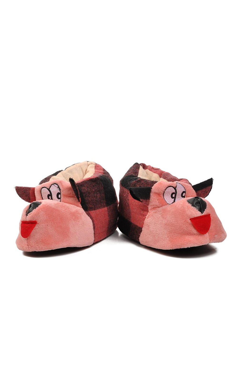 Pink-Black-Pink Women's Slippers with Dog