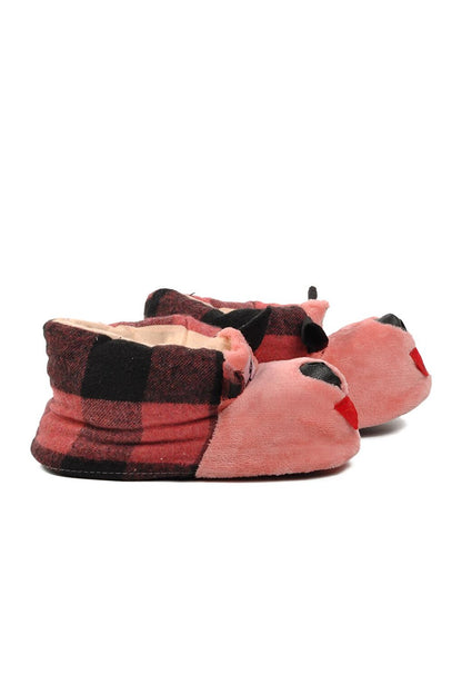 Pink-Black-Pink Women's Slippers with Dog