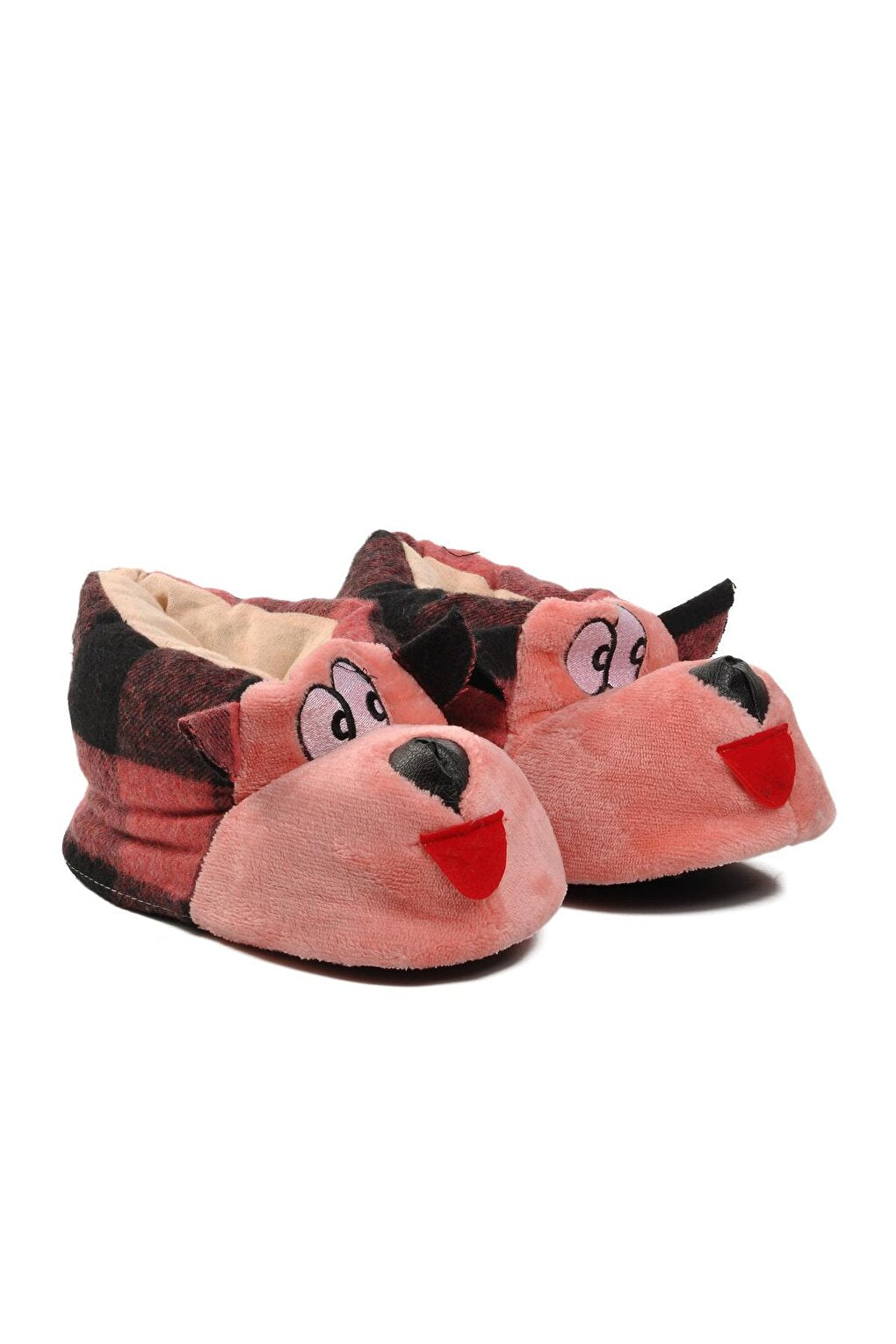 Pink-Black-Pink Women's Slippers with Dog