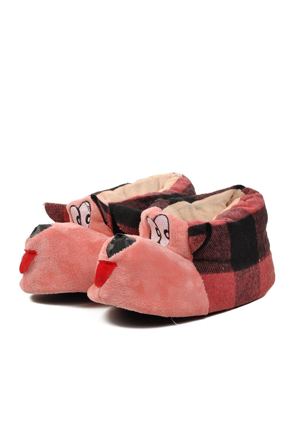 Pink-Black-Pink Women's Slippers with Dog