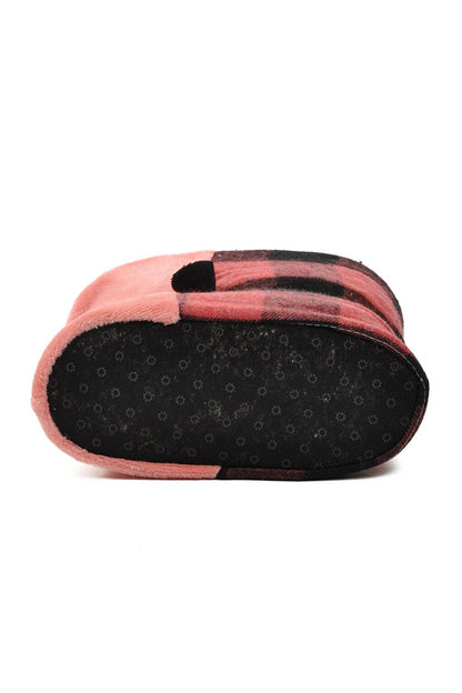 Pink-Black-Pink Women's Slippers with Dog