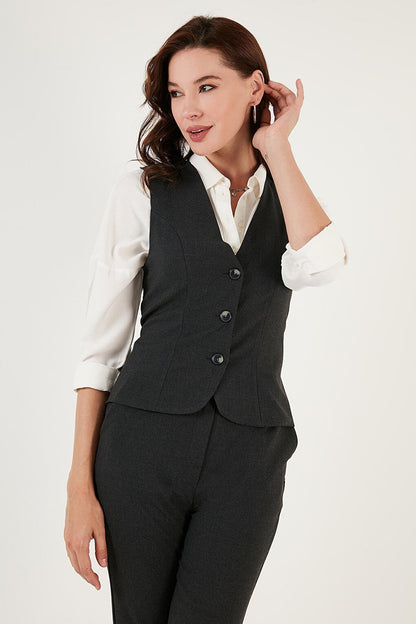 Fitted Lined Classic Woven Vest 611YL030