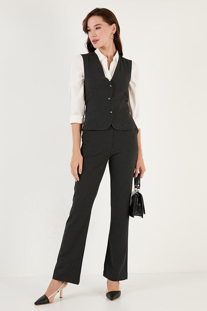 Fitted Lined Classic Woven Vest 611YL030