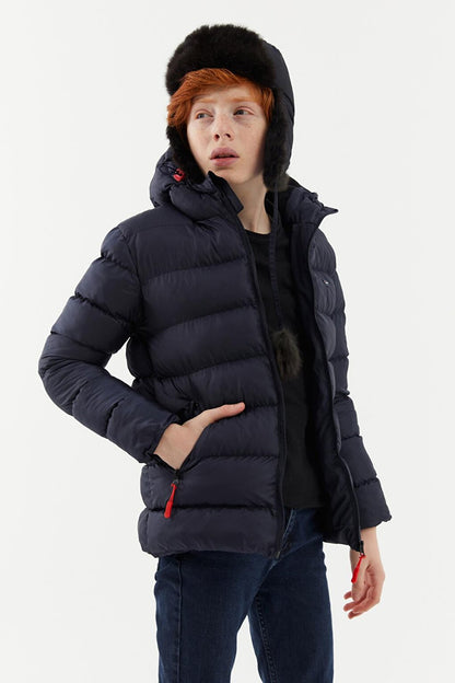 Boy's Water and Windproof Fleece Hooded Coat RMK-004