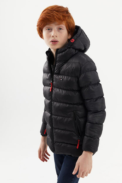 Boy's Water and Windproof Fleece Hooded Coat RMK-004