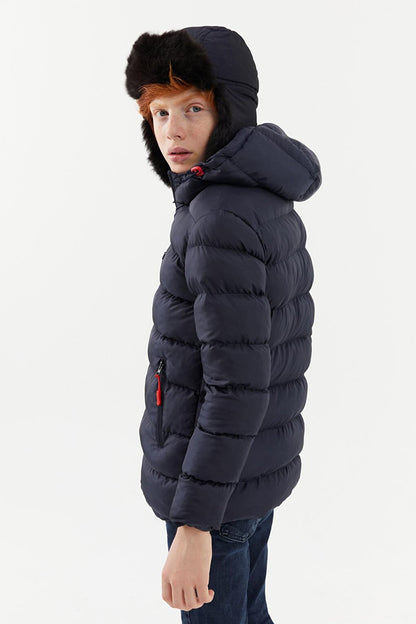 Boy's Water and Windproof Fleece Hooded Coat RMK-004