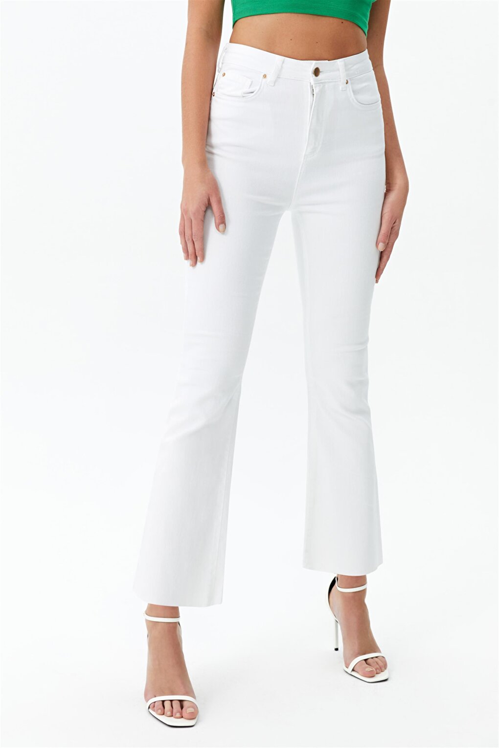 White High Waist Flare Leg Beya Jeans