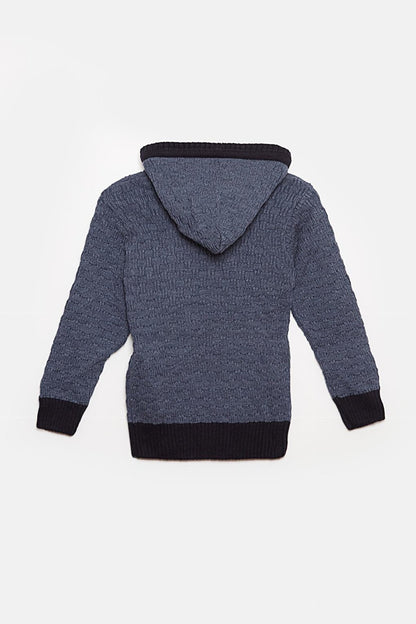 Fur Detailed Knitwear Boys Cardigan