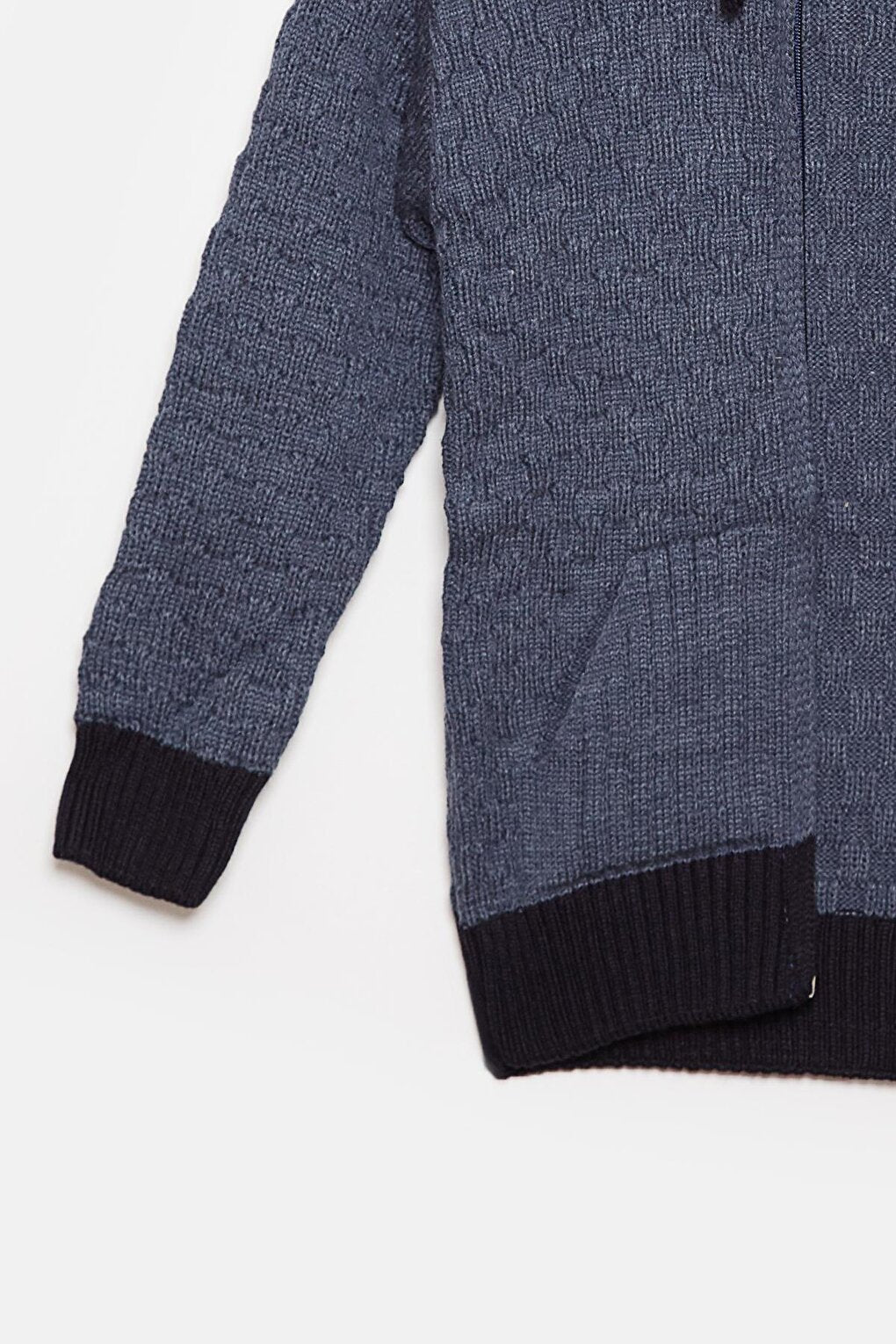 Fur Detailed Knitwear Boys Cardigan