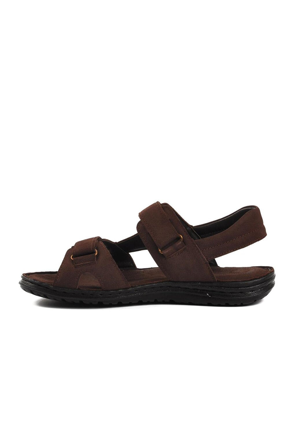 B15.186 Brown Nubuck Inside and Outside Genuine Leather Men's Sandals