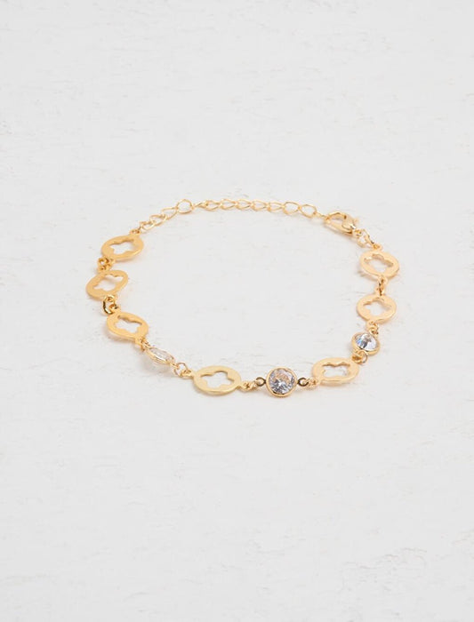 Stylish Bracelet with Gold Round Stone