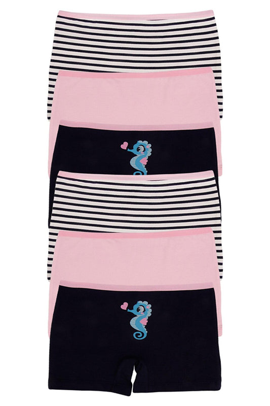 Girl's Cotton Boxers Pack of 6