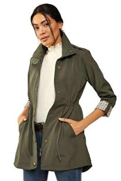 Women's Elastic Waist Trench Coat