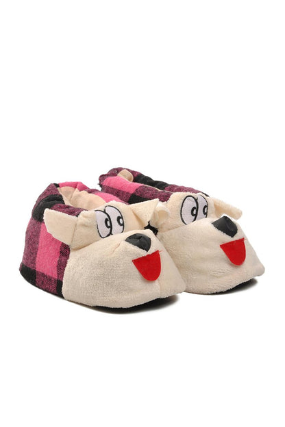 Dog Fuchsia-Black-Beige Women's Slippers