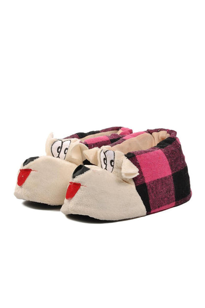 Dog Fuchsia-Black-Beige Women's Slippers