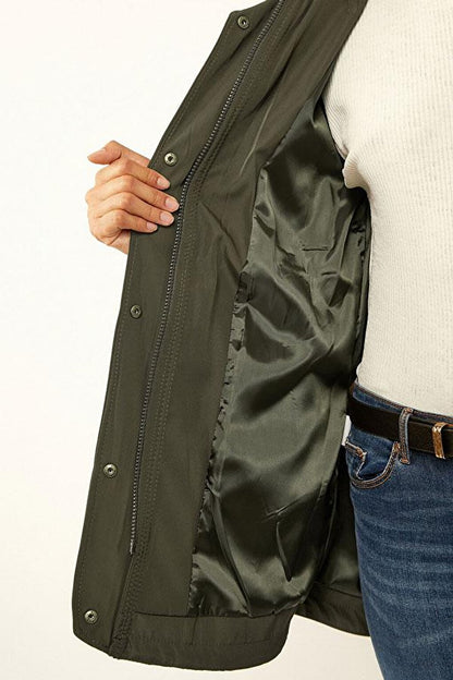 Women's Elastic Waist Trench Coat