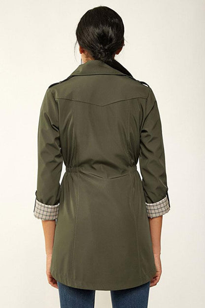 Women's Elastic Waist Trench Coat