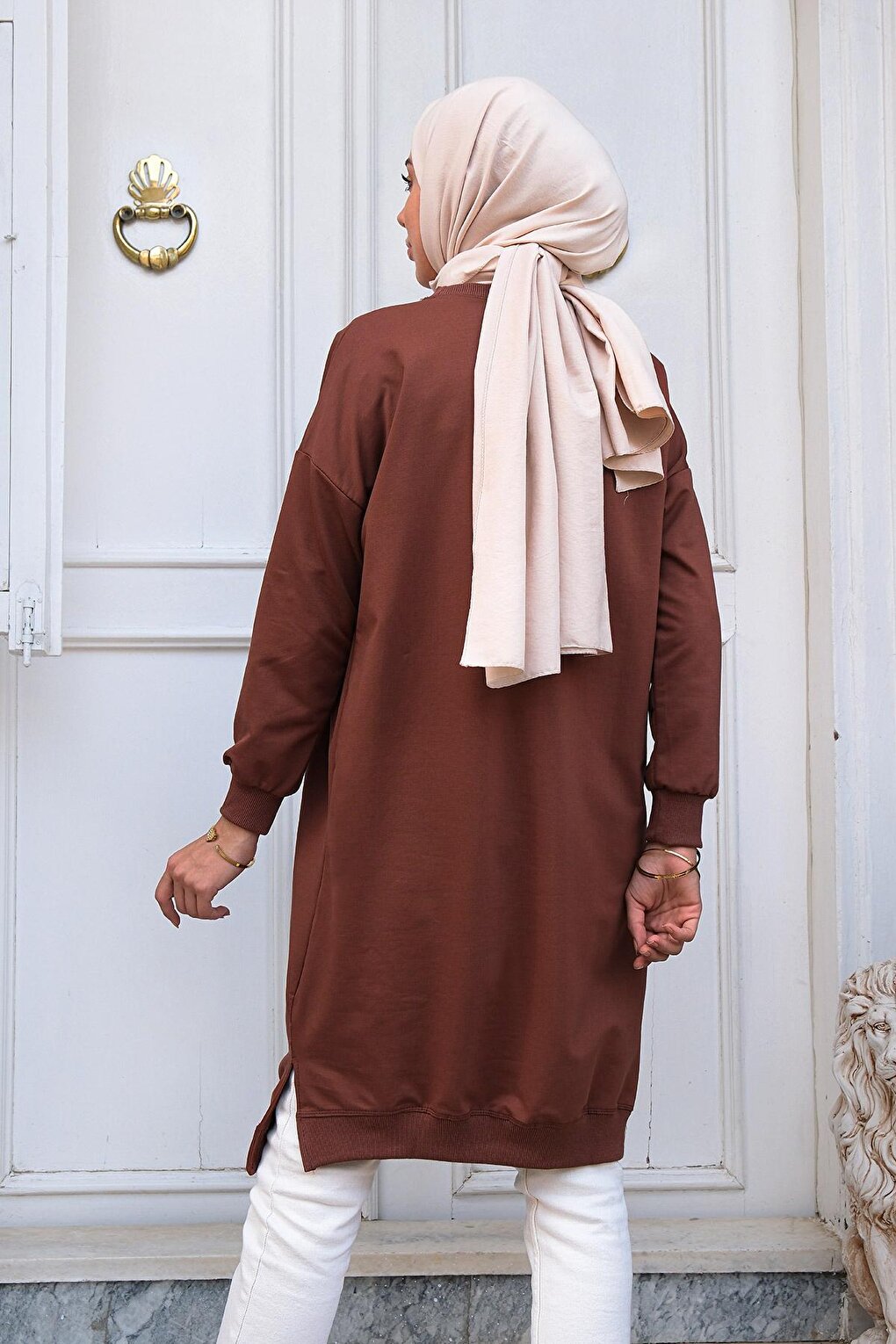 Crew Neck Tunic Brown