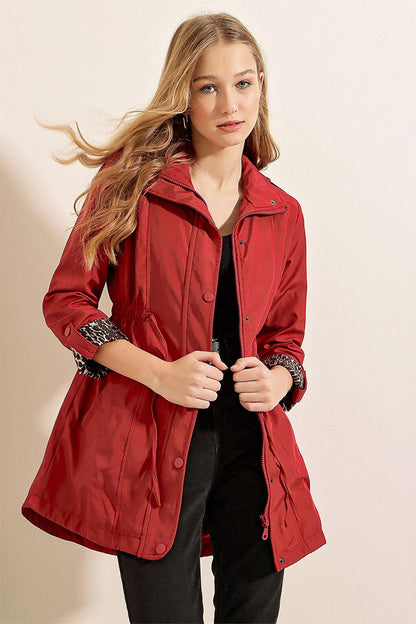 Women's Elastic Waist Trench Coat