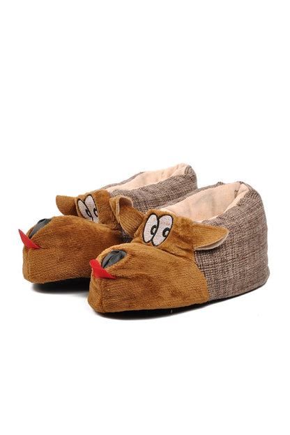 Dog Brown Women's Slippers