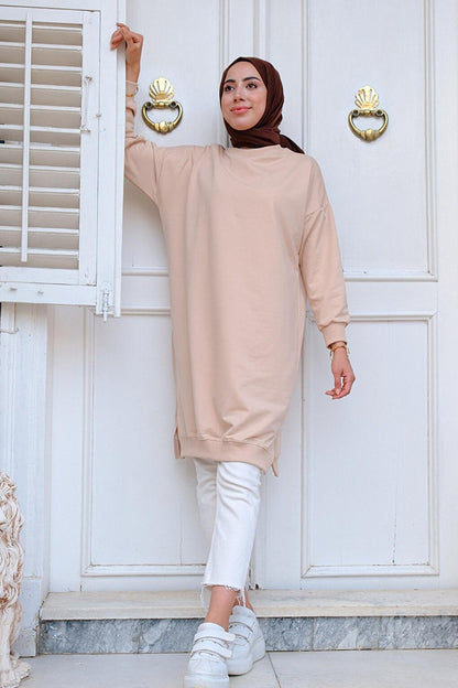 Crew Neck Tunic Beige