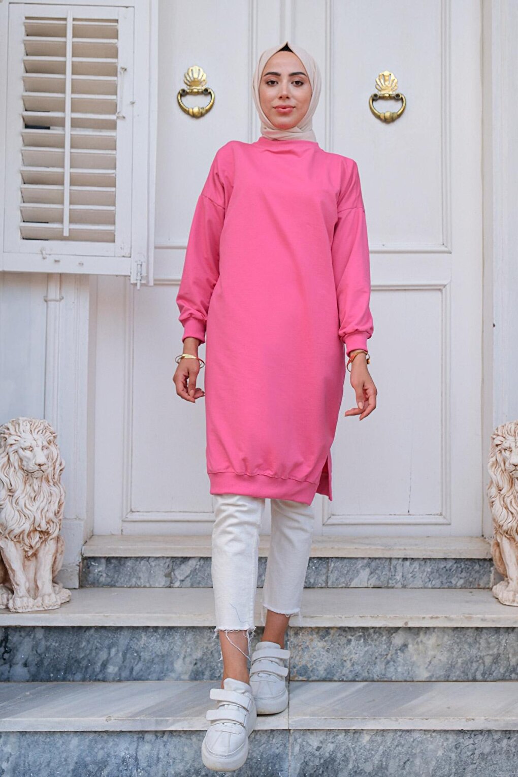 Crew Neck Tunic Fuchsia