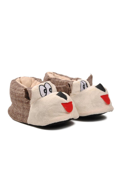 Dog Brown-Beige Women's Slippers