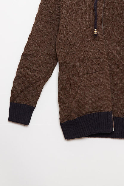 Fur Detailed Knitwear Boys Cardigan