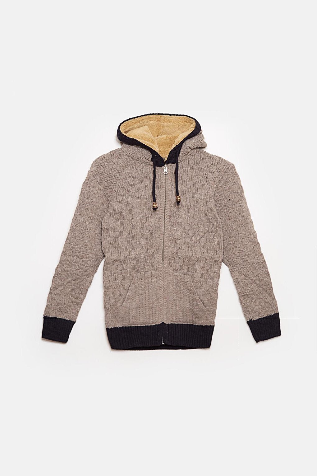 Fur Detailed Knitwear Boys Cardigan