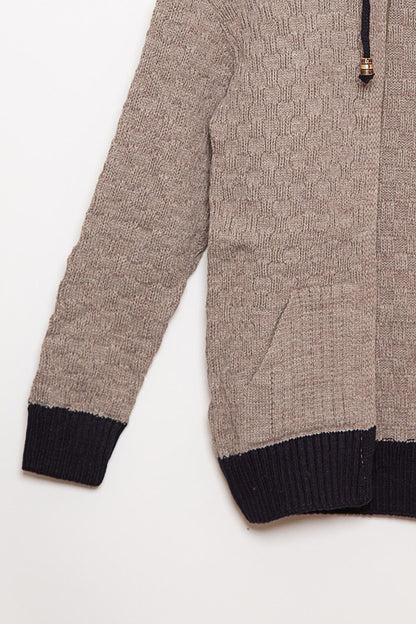 Fur Detailed Knitwear Boys Cardigan