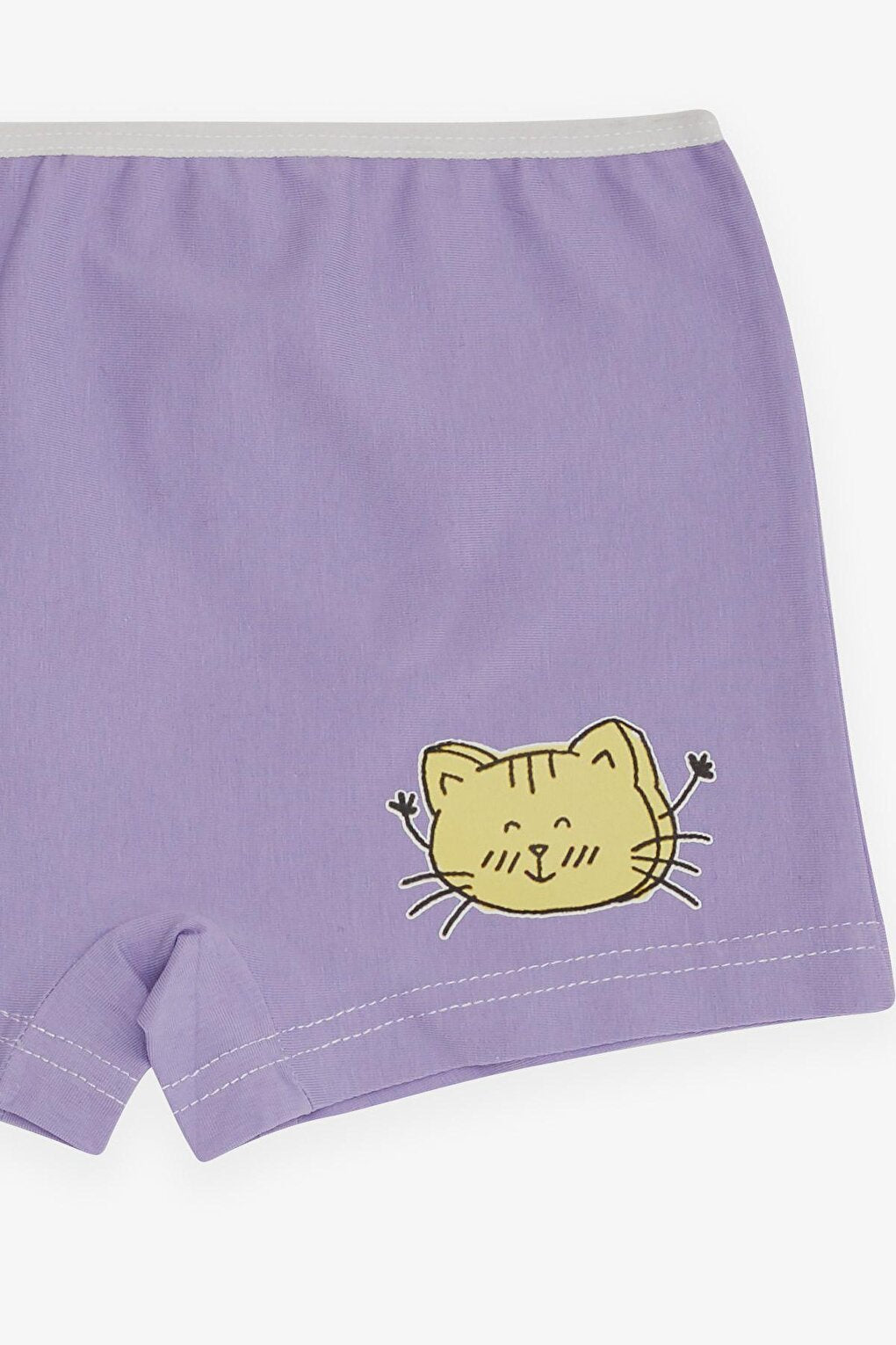 Girl's Boxer Cheerful Kitten Printed Lilac (Age 7)