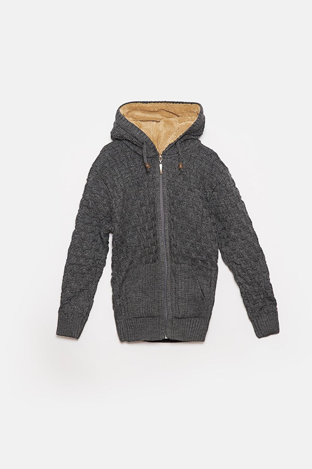 Fur Detailed Knitwear Boys Cardigan