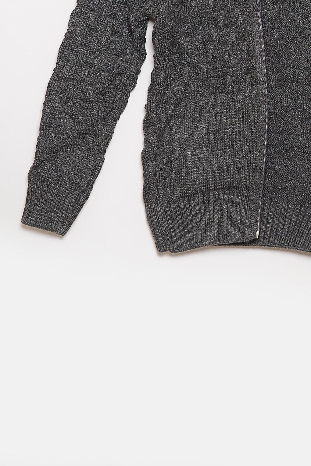 Fur Detailed Knitwear Boys Cardigan