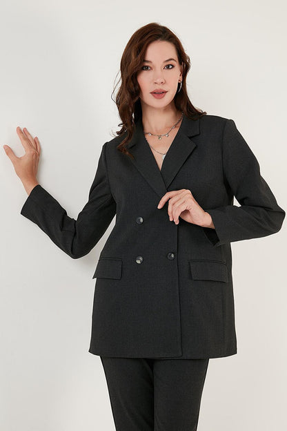 Regular Fit Double Breasted Collar Woven Blazer Jacket 611CL030