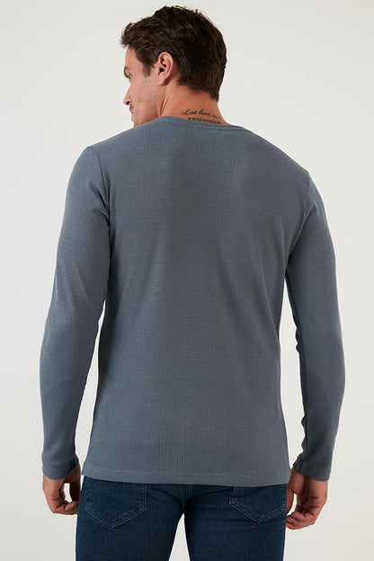 Cotton Crew Neck Slim Fit Basic Sweat 5905073